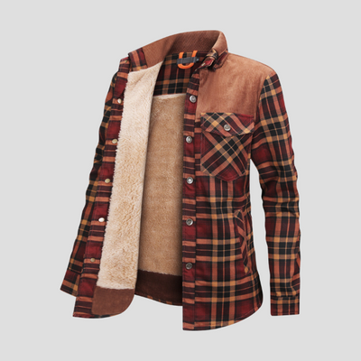 Mirandi | Karierte Knopfjacke mit Fleece-Innenseite für Damen