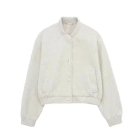 | Cropped Bomberjacke – Beige Grau