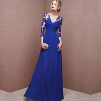 Damen Elegantes Abendkleid Lang | Maxikleid für festliche Anlässe – Blau