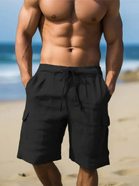 Stylische Leinen Herren Shorts – Schwarz