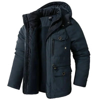 Warmer Herren Wintermantel | Wind- & Wasserdicht | Outdoor Mantel – Marine