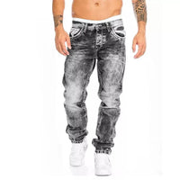 Weite Herren-Jeans mit bequemem Schnitt – Grau