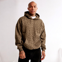 Herren Hoodie mit Leopardenmuster - Stylisch und Lässig für Streetwear – Braun
