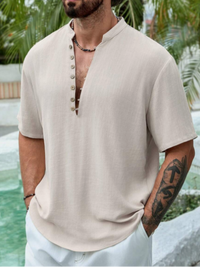 Modernes Leinen Herren Hemd – Khaki