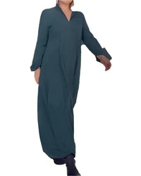 Damen Maxi-Kleid Elegant Lang - Fließend & Luftig – Grün