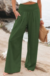Heidi-Mode | Palatzohose-Aus-Baumwolle-Und-Leinen-Tyra – Grün