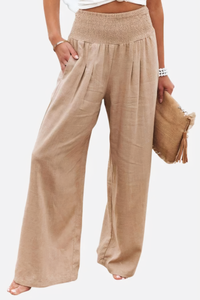 Heidi-Mode | Palatzohose-Aus-Baumwolle-Und-Leinen-Tyra – Beige