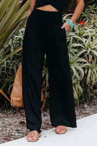 Heidi-Mode | Palatzohose-Aus-Baumwolle-Und-Leinen-Tyra – Schwarz