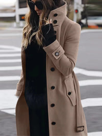 Tanya | Langer wasserdichter Trenchcoat – Beige