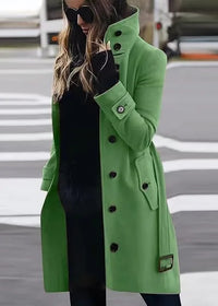 Tanya | Langer wasserdichter Trenchcoat – Grün