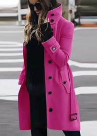 Tanya | Langer wasserdichter Trenchcoat – Rose
