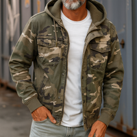 Tarnfarbene Cargo-Jacke mit Kapuze – Robuste und Funktionale Outdoor-Jacke – Khaki