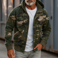 Tarnfarbene Cargo-Jacke mit Kapuze – Robuste und Funktionale Outdoor-Jacke – Militärgrün