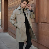 Empire Gentleman™ Mantel aus Hochwertiger Kaschmirmischung Mit Innenfutter / Für Männer, die Bei Jedem Schritt Kraft Ausstrahlen! – Khaki