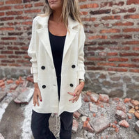 FrostLine Eleganz™ Jacke aus Hochwertiger Gekämmter Wolle mit Gerippten Ärmeln und Eleganten Schnallen / Die Perfekte Balance Zwischen Modernität, Komfort und Zeitlosem Stil! – Weiß