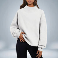 SoftLayer - Sweatshirt aus Hochwertigem, Dickem Strick mit Modernem Stehkragen! – Weiß
