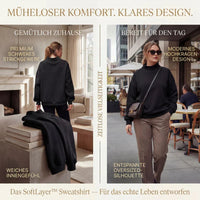 SoftLayer - Sweatshirt aus Hochwertigem, Dickem Strick mit Modernem Stehkragen! – Schwarz