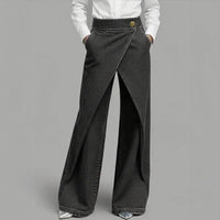Anya™ Jeans mit Wickeleffekt und asymmetrischer Frontüberlappung – Schwarz