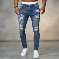 Axel™ Jeans aus Premium-Denim mit Used-Waschung – Blau