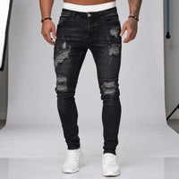 Axel™ Jeans aus Premium-Denim mit Used-Waschung – Schwarz