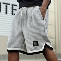 Ravi™ Premium-Shorts aus strukturierter Strickware mit verstellbarem Kordelzug – Grau