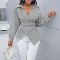 Zoe™ Wickelbluse aus Premium-Viskose mit Bindeband am Rücken – Schwarz