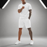 Bryan™ Basic-T-Shirt- und Shorts-Set mit Seitentaschen – Weiß