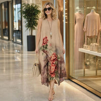 Florenza Kleid & Sheer Overlay Set / Mühelose, vielseitige Eleganz für alle Jahreszeiten! – Khaki