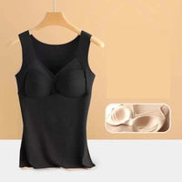 Top Damen mit integriertem Brustpolster – Schwarz