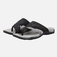 Quirina | Damen Komfort-Zehentrenner Breite Riemen Strukturiertes Fußbett – Flip Flop – Schwarz