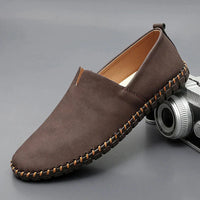 Santorini Leder-Slipper – Dunkelbraun
