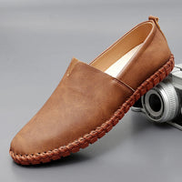 Santorini Leder-Slipper – Braun