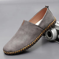Santorini Leder-Slipper – Grau