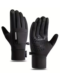 Wasserbeständige Thermo-Handschuhe | unisex grip-ausführung – Schwarz
