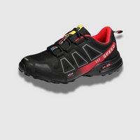 Speed V3 Sommer Wanderschuhe - Bequeme Trekkingschuhe mit Ortho Sohle für Damen – Schwarz-Rot
