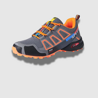 Speed V3 Wanderschuhe - Leichte Sommertrekkingschuhe mit Ortho Sohle für Herren – Grau-Orange