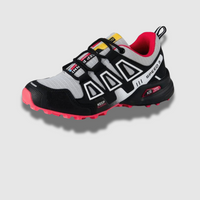Speed V3 Sommer Wanderschuhe - Bequeme Trekkingschuhe mit Ortho Sohle für Damen – Schwarz-Rot-Grau