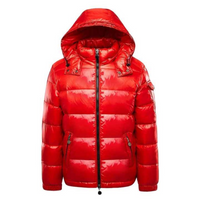 Premium gesteppte Kapuzen-Pufferjacke für Männer – Rot