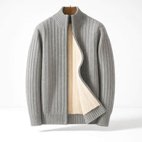 Tobias | Warmer Cardigan für Herren stilvoll – Hellgrau