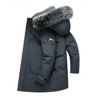 Eik | Kuschelige Damen-Winterjacke mit Fellkapuze – grau