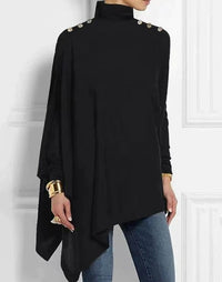 Elegantes asymmetrisches Damenoberteil – Schwarz