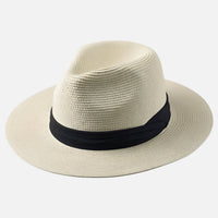 Florian | Herren Toquilla-Stroh Panamahut Ripsband – Panama Hut Herren Sommer – Milchweiß