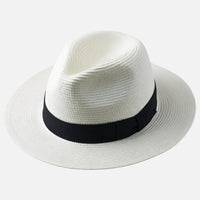 Florian | Herren Toquilla-Stroh Panamahut Ripsband – Panama Hut Herren Sommer – Weiß