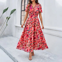 Nelly - Florale Sommerkleider – Rot