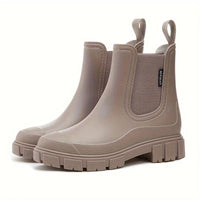 Trendige wasserdichte Regenstiefel – Braun