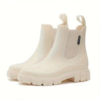 Trendige wasserdichte Regenstiefel – Beige