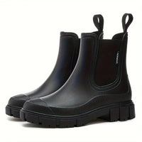 Trendige wasserdichte Regenstiefel – Schwarz