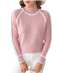 Johanna | Kuscheliger Rollkragen Pullover – Rosa