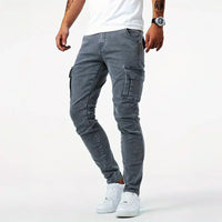 VINCENT – Stretch-Cargo-Jeans für Herren – Grau