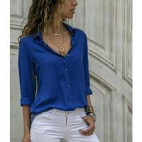 Damen Langarm-Bluse - Elegante Business Bluse – Marine